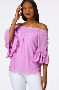Ruffled Bell Sleeve Top