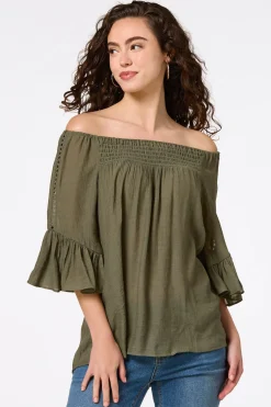 Ruffled Bell Sleeve Top