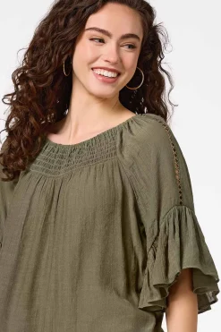 Ruffled Bell Sleeve Top