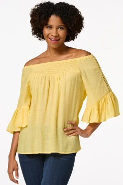 Ruffled Bell Sleeve Top