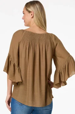 Ruffled Bell Sleeve Top