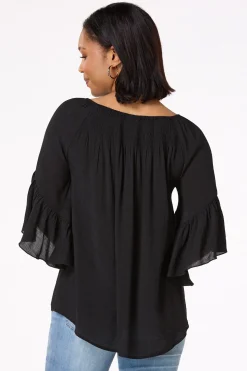 Ruffled Bell Sleeve Top