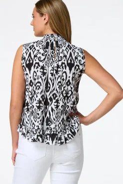 Ruffled Black And White Top