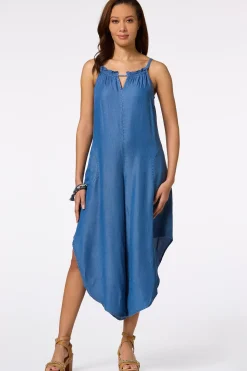 Ruffled Chambray Jumpsuit