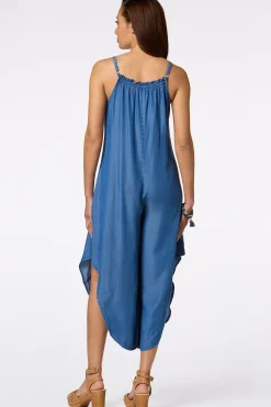 Ruffled Chambray Jumpsuit