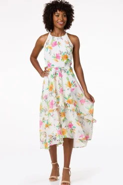 Ruffled Floral Lace Dress