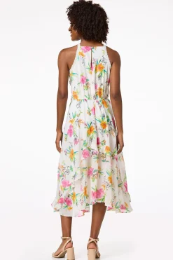 Ruffled Floral Lace Dress