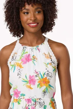 Ruffled Floral Lace Dress