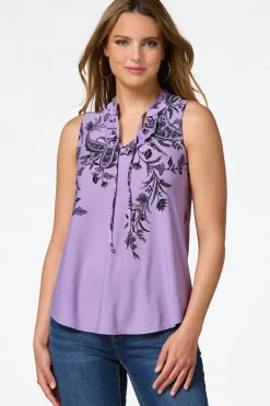 Ruffled Floral Paisley Top