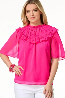 Ruffled Flutter Sleeve Top