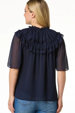 Ruffled Flutter Sleeve Top