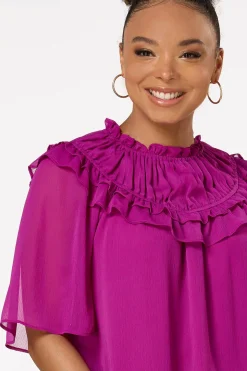 Ruffled Neck Top