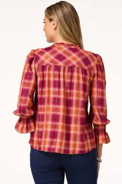 Ruffled Plaid Top