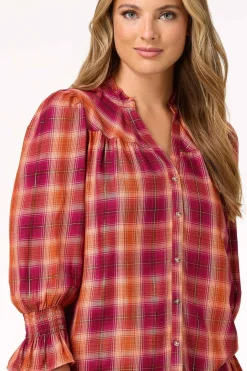 Ruffled Plaid Top