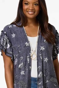 Ruffled Sketch Floral Kimono