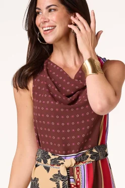 Scarf Print Midi Dress