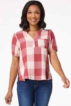 Scarlett Check Waffle Top