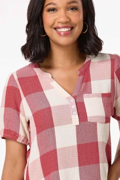 Scarlett Check Waffle Top