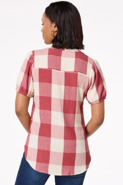 Scarlett Check Waffle Top