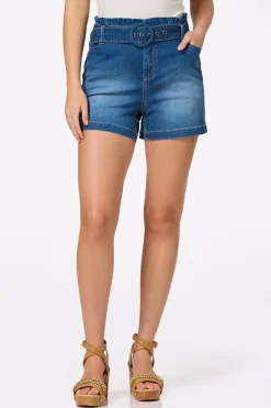 Scrunch Waist Denim Shorts