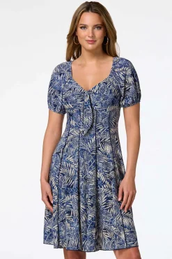 Seamed Bubble Sleeve Dress