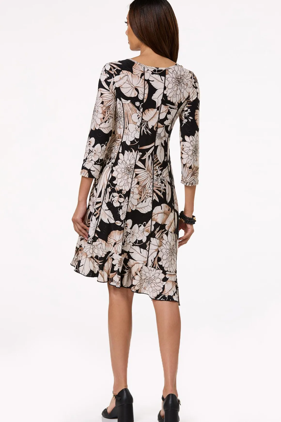 Seamed Floral Dress