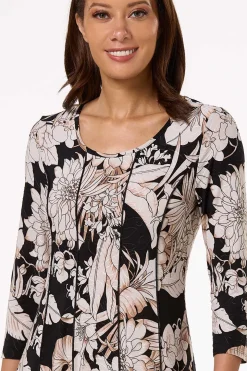 Seamed Floral Dress