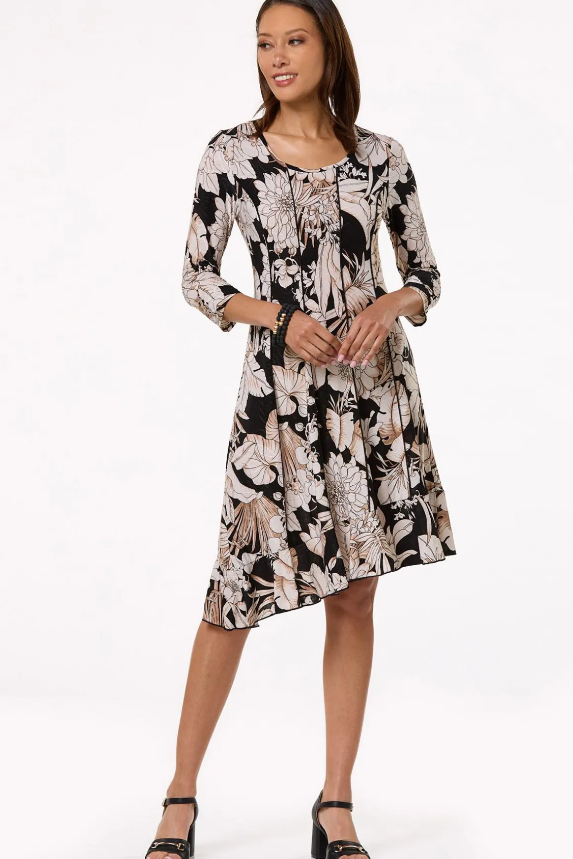 Seamed Floral Dress