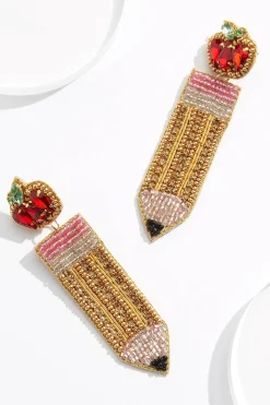Seed Bead Pencil Earrings