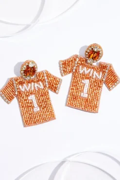 Seed Bead Win Jersey Earrings