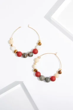 Semi- Precious Beaded Wire Earrings