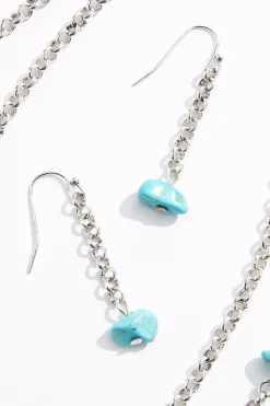 Semi- Precious Flower Tassel Necklace Set