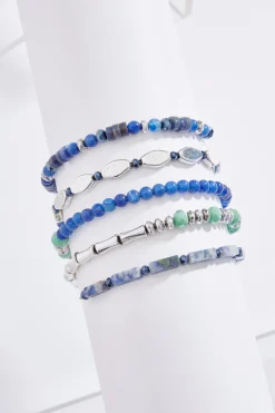 Semi- Precious Stone Coil Bracelet