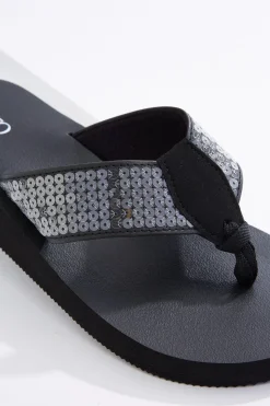 Sequin Band Flip Flops