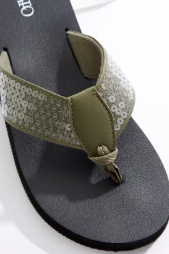 Sequin Band Flip Flops