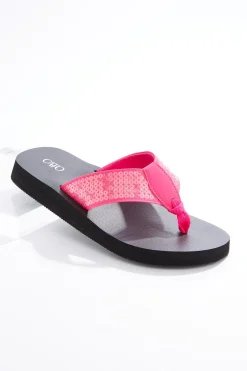 Sequin Band Flip Flops