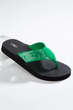 Sequin Band Flip Flops