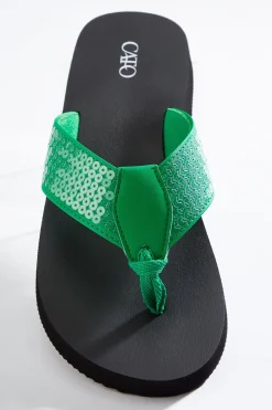 Sequin Band Flip Flops