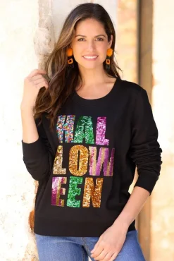 Sequin Halloween Sweatshirt