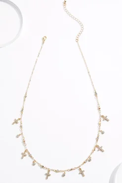 Shaky Cross Short Necklace