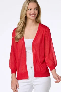 Sheer Balloon Sleeve Cardigan