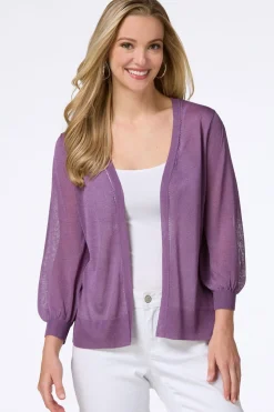 Sheer Balloon Sleeve Cardigan