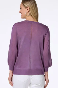 Sheer Balloon Sleeve Cardigan