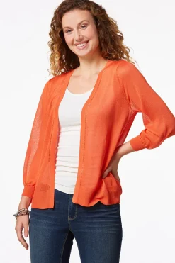Sheer Balloon Sleeve Cardigan