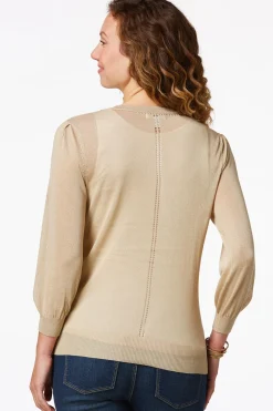 Sheer Balloon Sleeve Cardigan