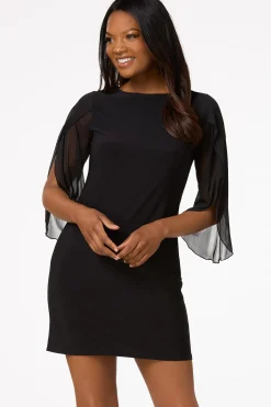 Sheer Sleeve Shift Dress