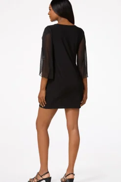 Sheer Sleeve Shift Dress