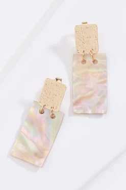 Shell Rectangle Clip- On Earrings