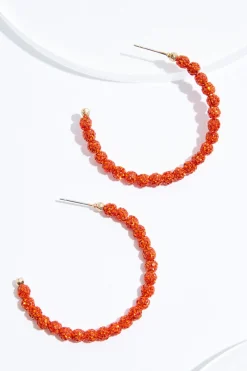 Shimmer Ball Hoop Earrings