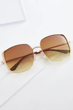 Side Embellished Square Sunglasses